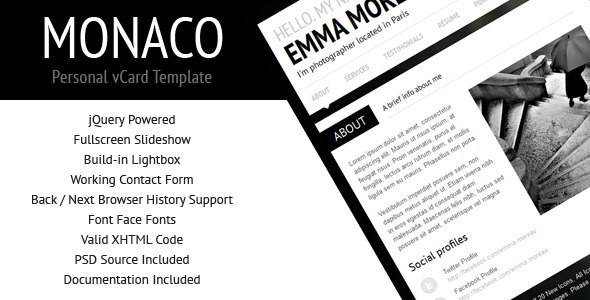 Monaco 13.06.2013 - Personal vCard Template