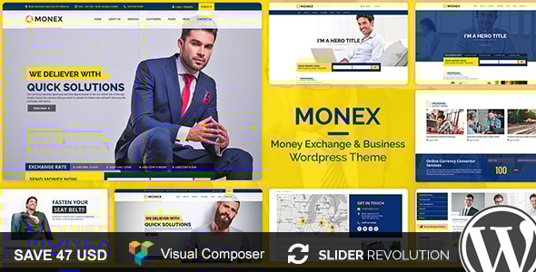 Monex 1.5 - Money Exchange & Finance Business WordPress Theme