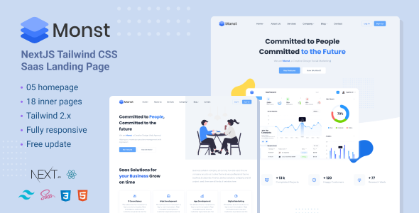 Monst 6.0 - NextJS Tailwind CSS landing page