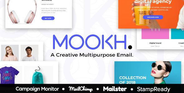 Mookh - Creative Multipurpose Email for Agency - StampReady Builder  Mailster & Mailchimp Editor