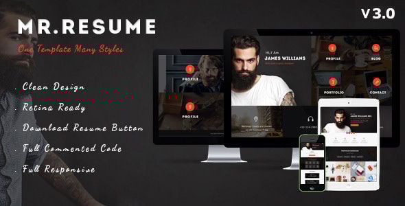 Morgan - Resume vCard Personal Profile and Portfolio WP Theme