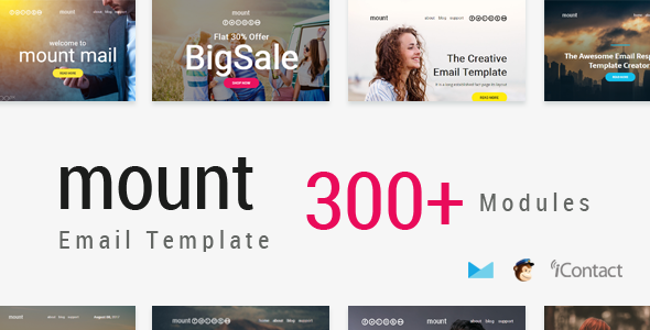 Mount Mail 300 Modules - Responsive E-mail Template  Online Access