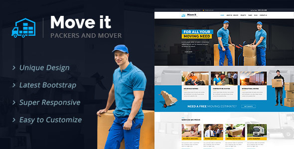 MoveIt - Movers Relocation Transportation Company WordPress Theme