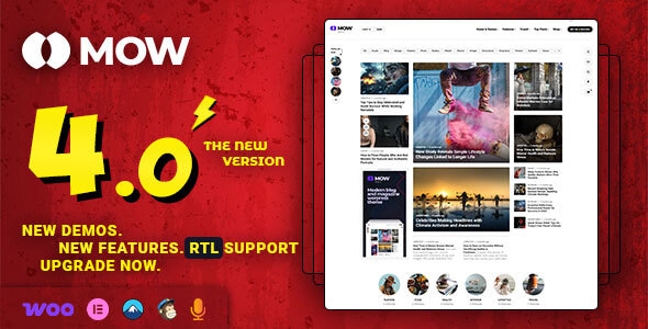 Mow 4.10 - Elementor Blog & Magazine WordPress Theme