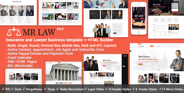 MrLaw -  Attorney HTML Template