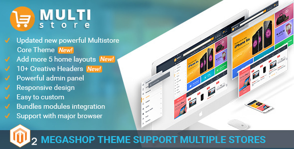 MultiStores 2.0.0 - Magento 2 Megashop Theme support Multiple Stores