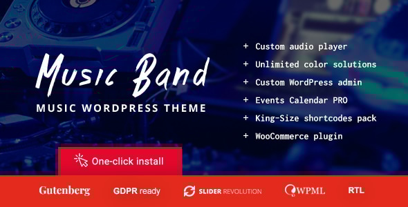 Music 1.4.4 - Band Live Event and Dance Club WordPress Theme
