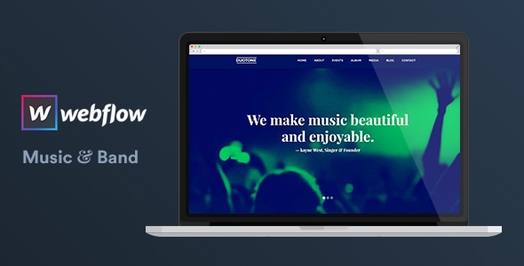 Music & Band Webflow Website Template  Duotone