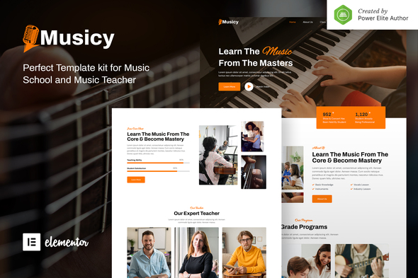 Musicy  Music School Elementor Template Kit