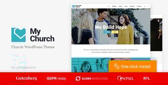 My Church 1.3.5 - Religion WordPress Theme with Events Donations & Sermons
