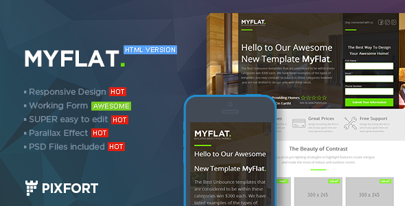 MYFLAT 1.0 - Real Estate HTML Landing Page