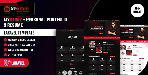 Mystory - Personal Portfolio & Resume Laravel Template