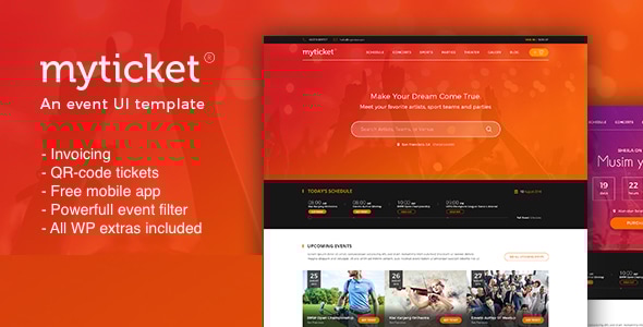 MyTicket 1.2.3 - TicketEvent Management System WordPress Theme