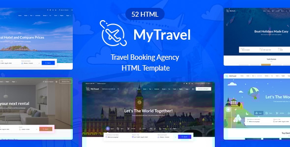 MyTravel - Hotels Flights & Vacations HTML Template