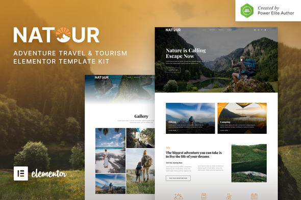 Natour  Adventure Travel & Tourism Elementor Template Kit
