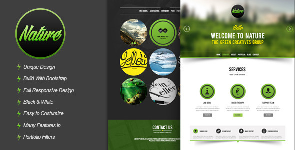 Nature 1.1 - Responsive HTML5 Onepage Template