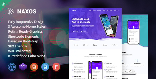 Naxos 2.6 - App Landing Page WordPress Theme