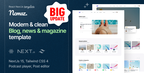 Ncmaz - Blog News Magazine NextJs React Template