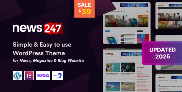 News247 6.8 - News Magazine WordPress Theme