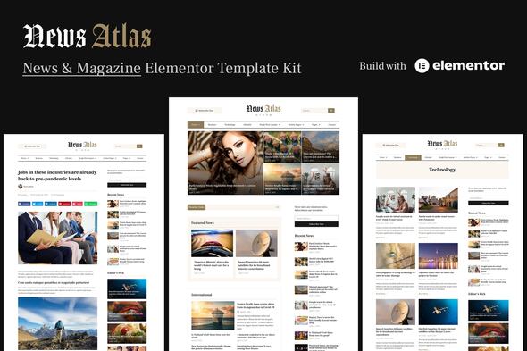 NewsAtlas   News & Magazine Elementor Template Kit