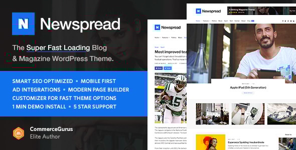 Newspread 1.0.8 - Magazine Blog Newspaper and Review WordPress Theme