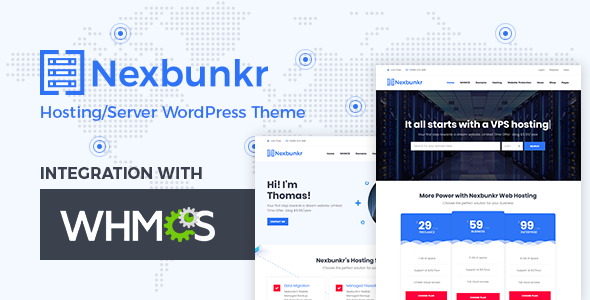 Nexbunker - HostingServer WordPress Theme  WHMCS