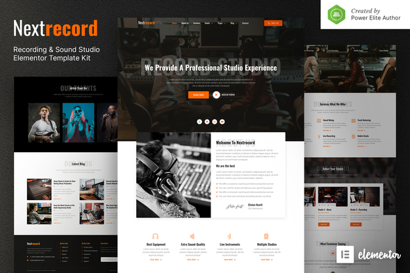 Nextrecord  Recording & Sound Studio Elementor Template Kit