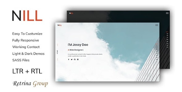 Nill - Bootstrap 5 personal portfolio and resume template  RTL