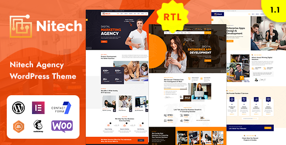 Nitech 2.0.0 - Agency & Technology Services WordPress Theme