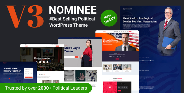Nominee 3.9 - Political WordPress Theme for CandidatePolitical Leader