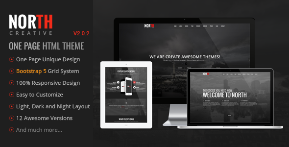 North 2.0.2 - One Page Creative Template