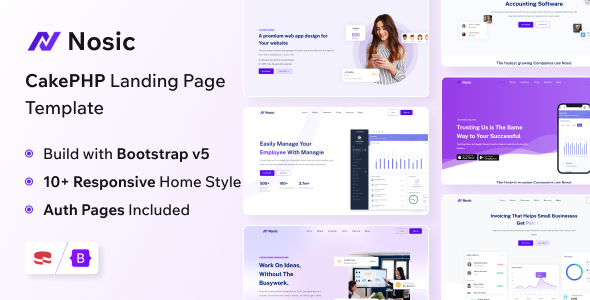 Nosic - CakePHP Responsive Landing Page Template