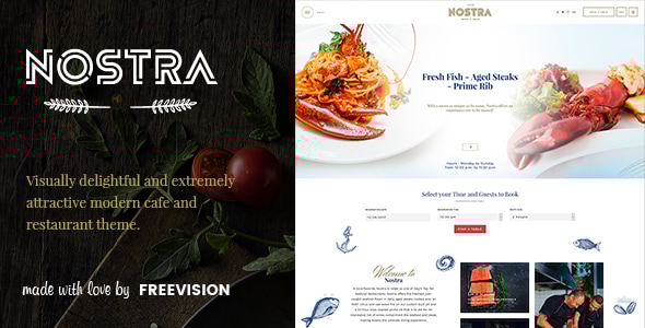 Nostra 3.9 - An Elegant Cafe & Restaurant WordPress Theme