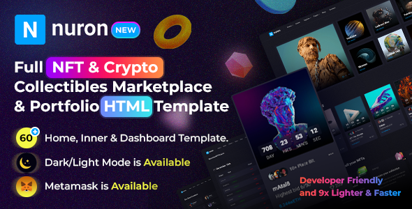 Nuron 1.7 - NFT Marketplace HTML Template