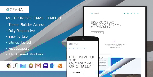 Oceana   Responsive HTML Email  StampReady MailChimp & CampaignMonitor compatible files