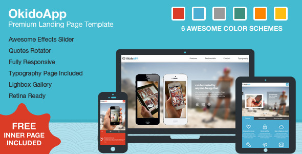 OkidoApp - Responsive Retina Ready Landing Page