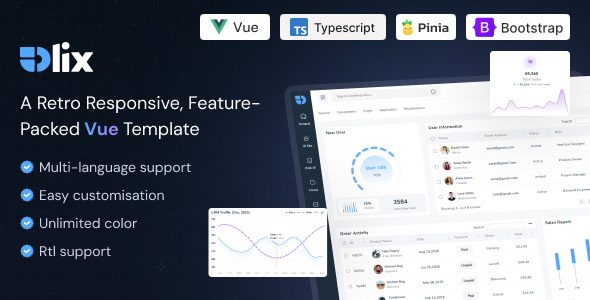 Olix - Vue JS Admin Dashboard Template