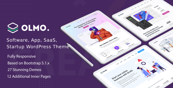 OLMO 3.0 - Software & SaaS Landing WordPress Theme (Using Elementor Builder)
