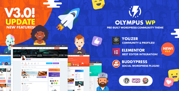 Olympus 4.7 Social Networking WordPress Theme