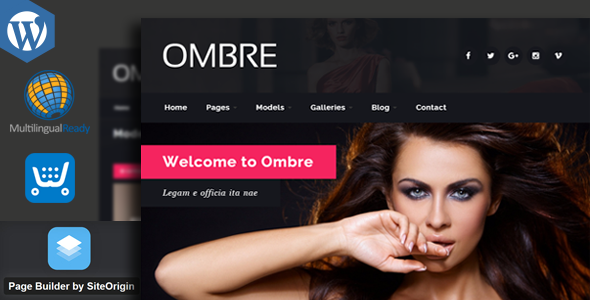 OMBRE 3.5 - Model Agency Fashion WordPress Theme