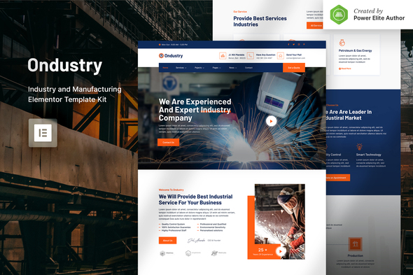 Ondustry 1.0.1 - Industry & Manufacturing Elementor Template Kit