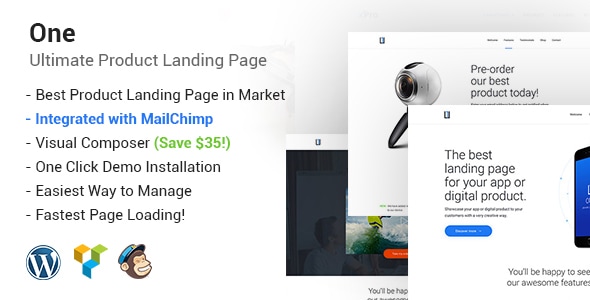 One 2.0.1 - WordPress Product Landing Page