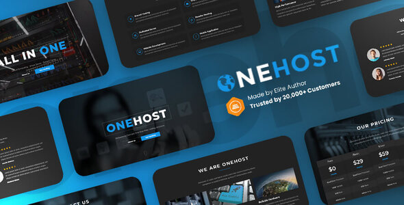 Onehost 1.2 - One Page Hosting Bootstrap 5 Website Template