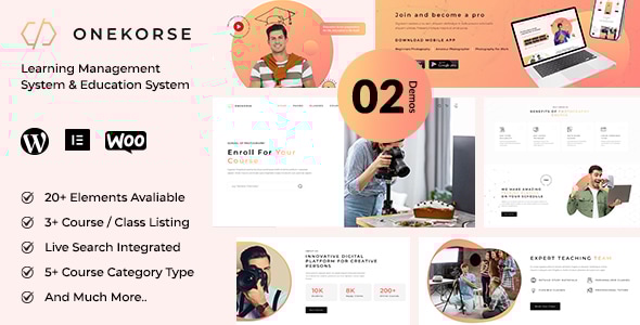 Onekorse 1.1.1 - LMS Education Theme