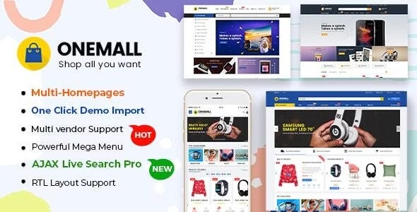 OneMall 8.3 - eCommerce MarketPlace WooCommerce WordPress Theme (Mobile Layouts Included)