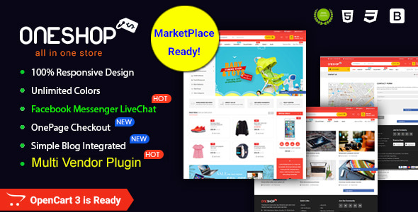 OneShop 3.0 - Drag & Drop Muti-vendor & Multipurpose Responsive OpenCart 3 Theme