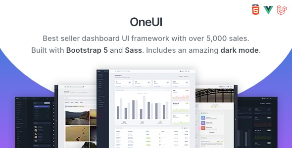 OneUI 5.0 Bootstrap 5 Admin Dashboard Template Vue Edition & Laravel 11 Starter Kit