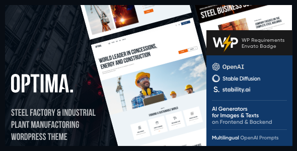 Optima 2.13 - Steel Factory & Industrial Plant WordPress Theme