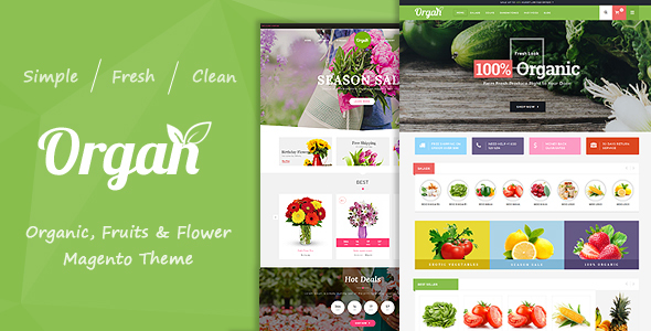 Organ - Organic Store & Flower Shop Responsive Magento Theme
