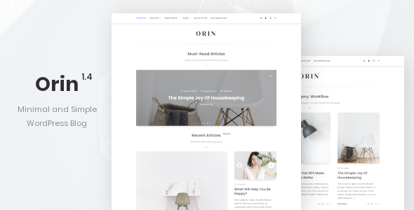 Orin 1.4 - Minimal Blog For WordPress